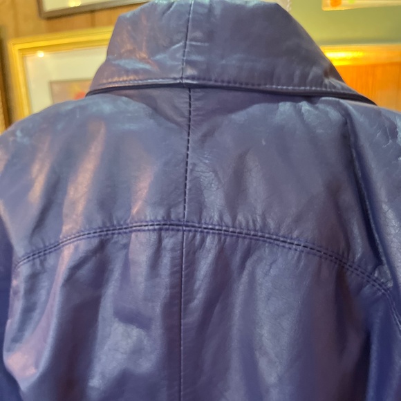 VINTAGE Jarrod’s leather Medium jacket in rich purple and leather skirt size 4 - Picture 5 of 12